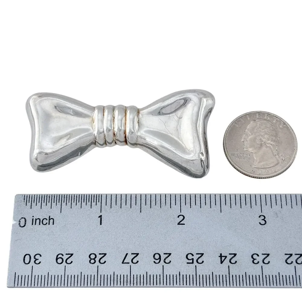 Vintage Sterling Silver 925 Bow Brooch Pin
